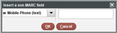 Screenshot of the w Mobile Phone (text) field in a Sierra patron record.