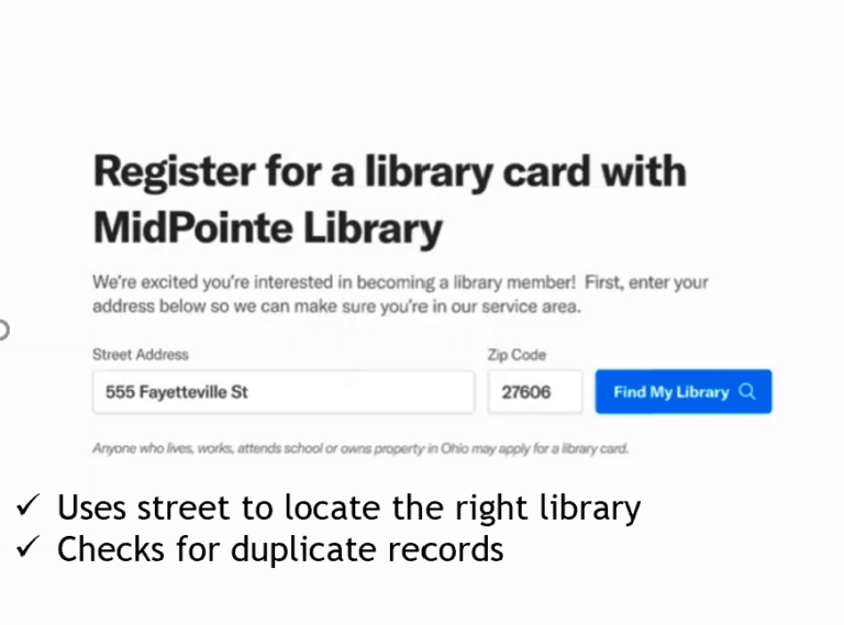 Screenshot of the Vega LX Starter new library patron online registration