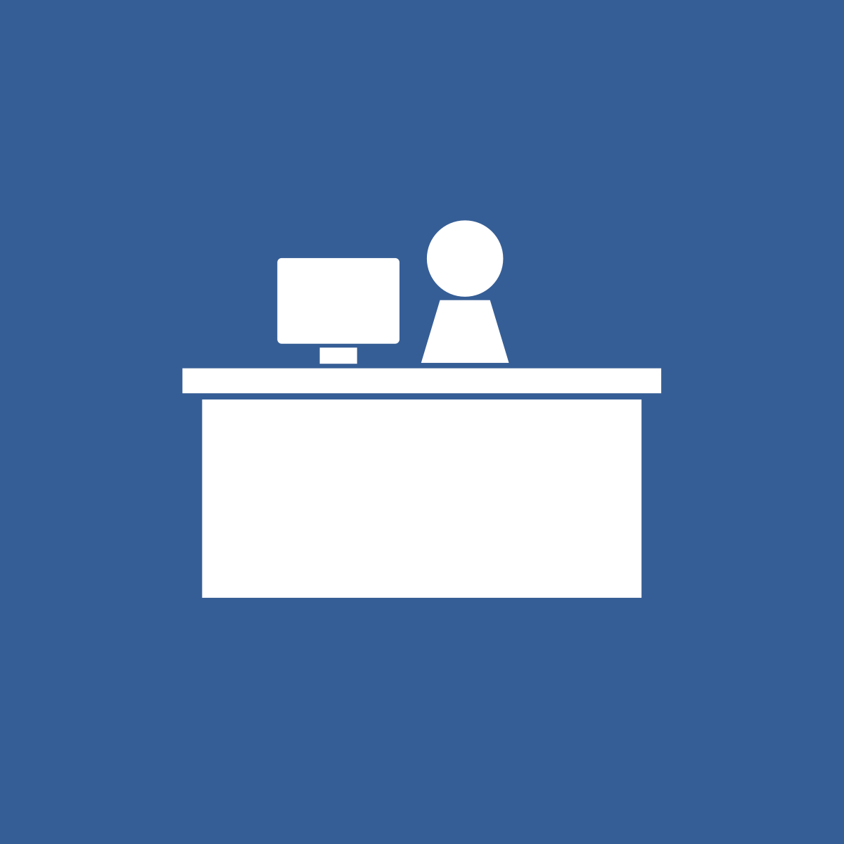 icon of a person sitting at a desk with a computer