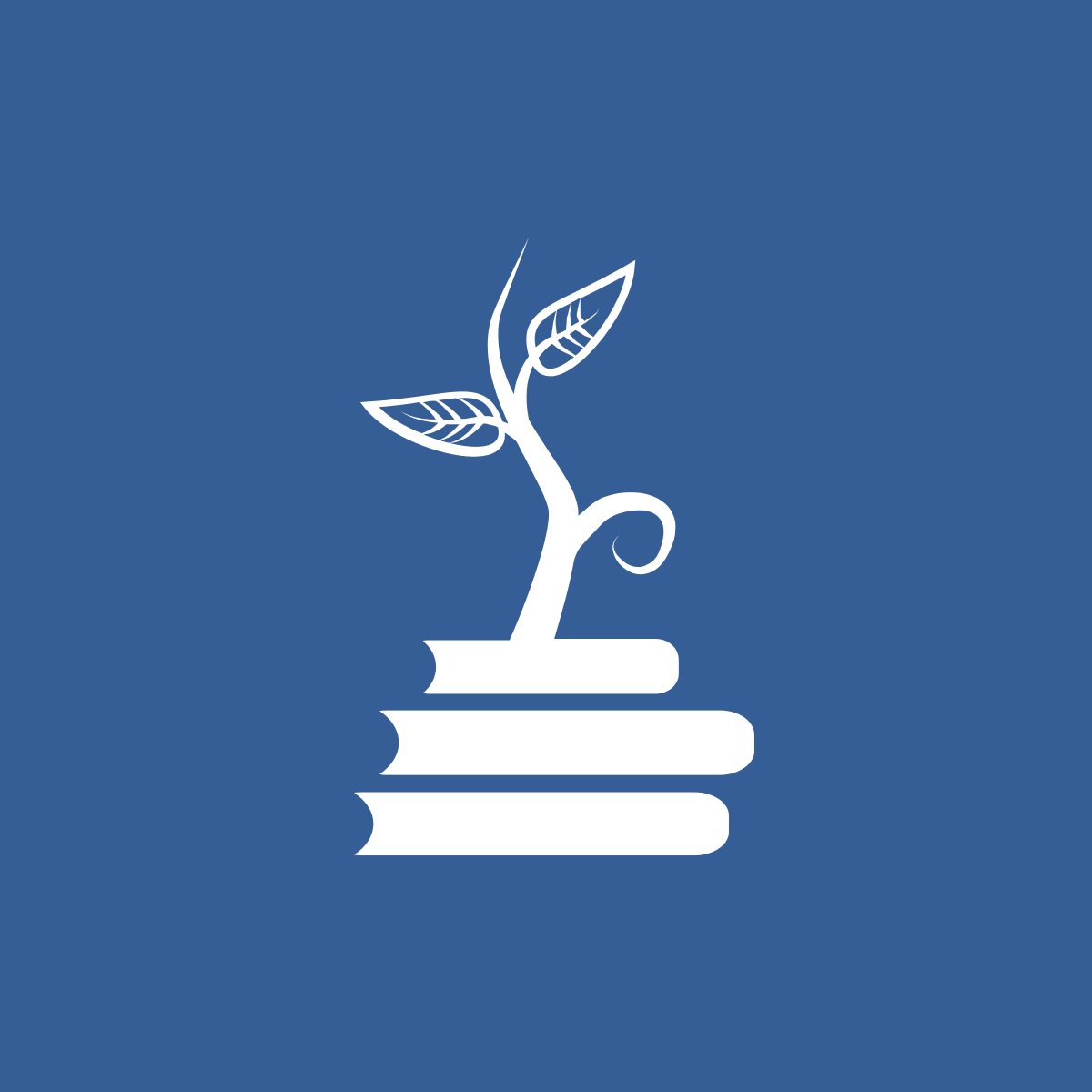 icon of a stack of books with a tree growing on top