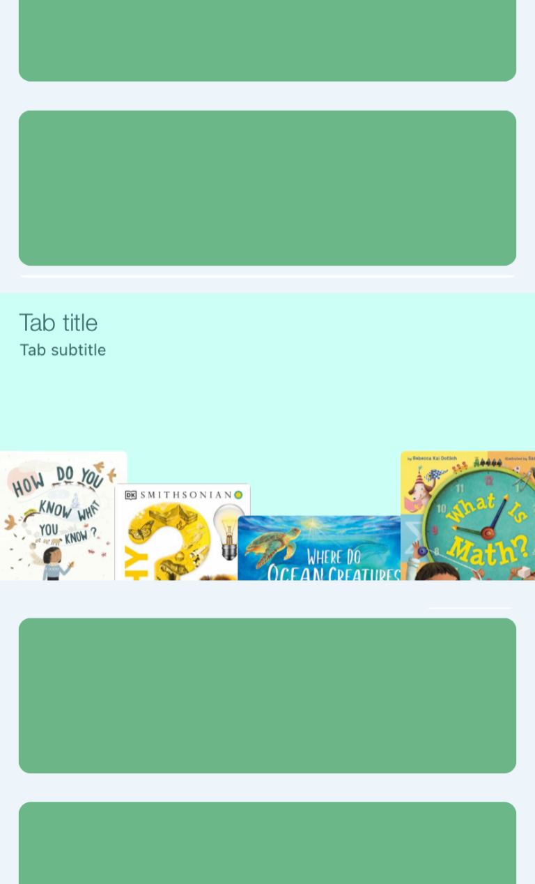 Screenshot of a book list carousel in an app mockup.