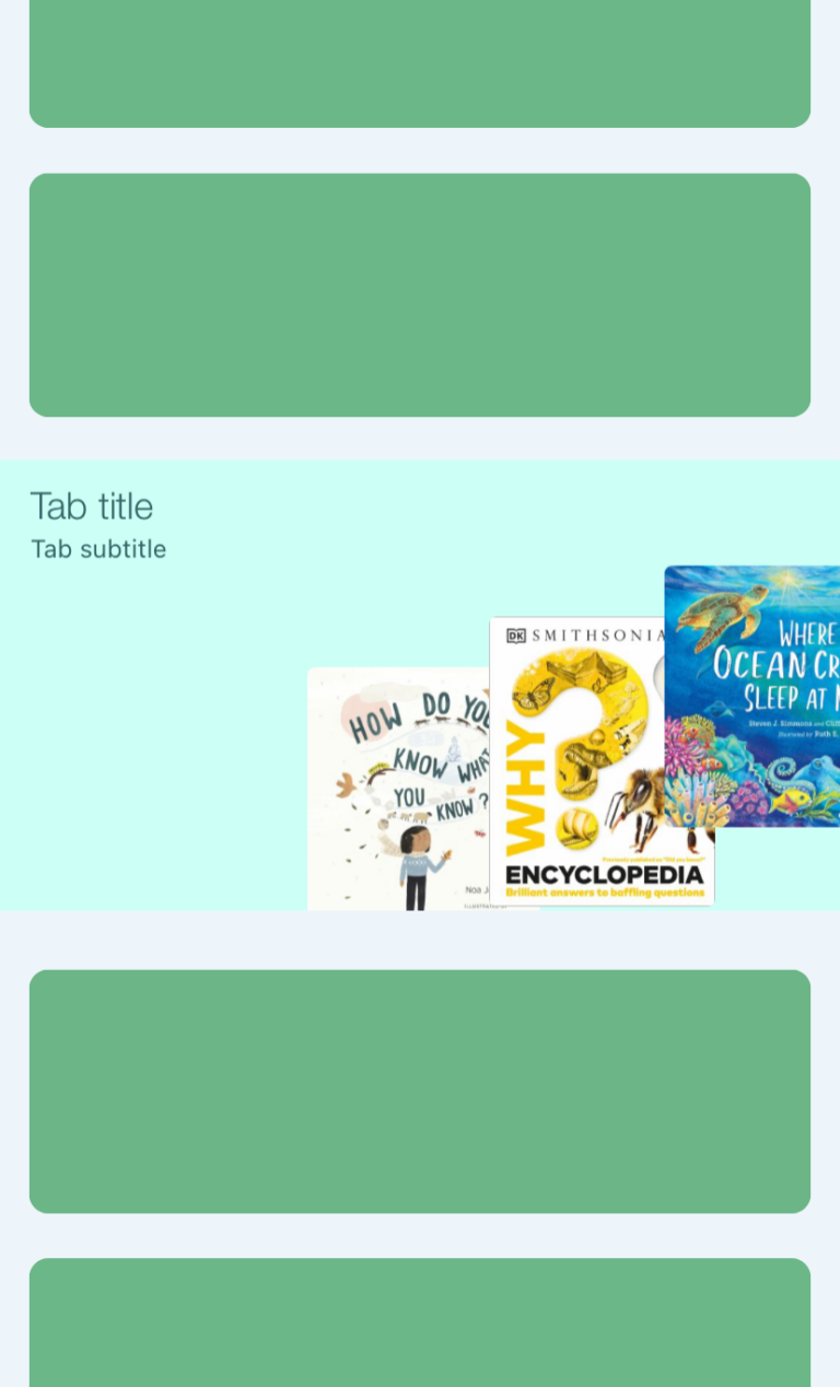 Screenshot of a book list carousel in an app mockup.