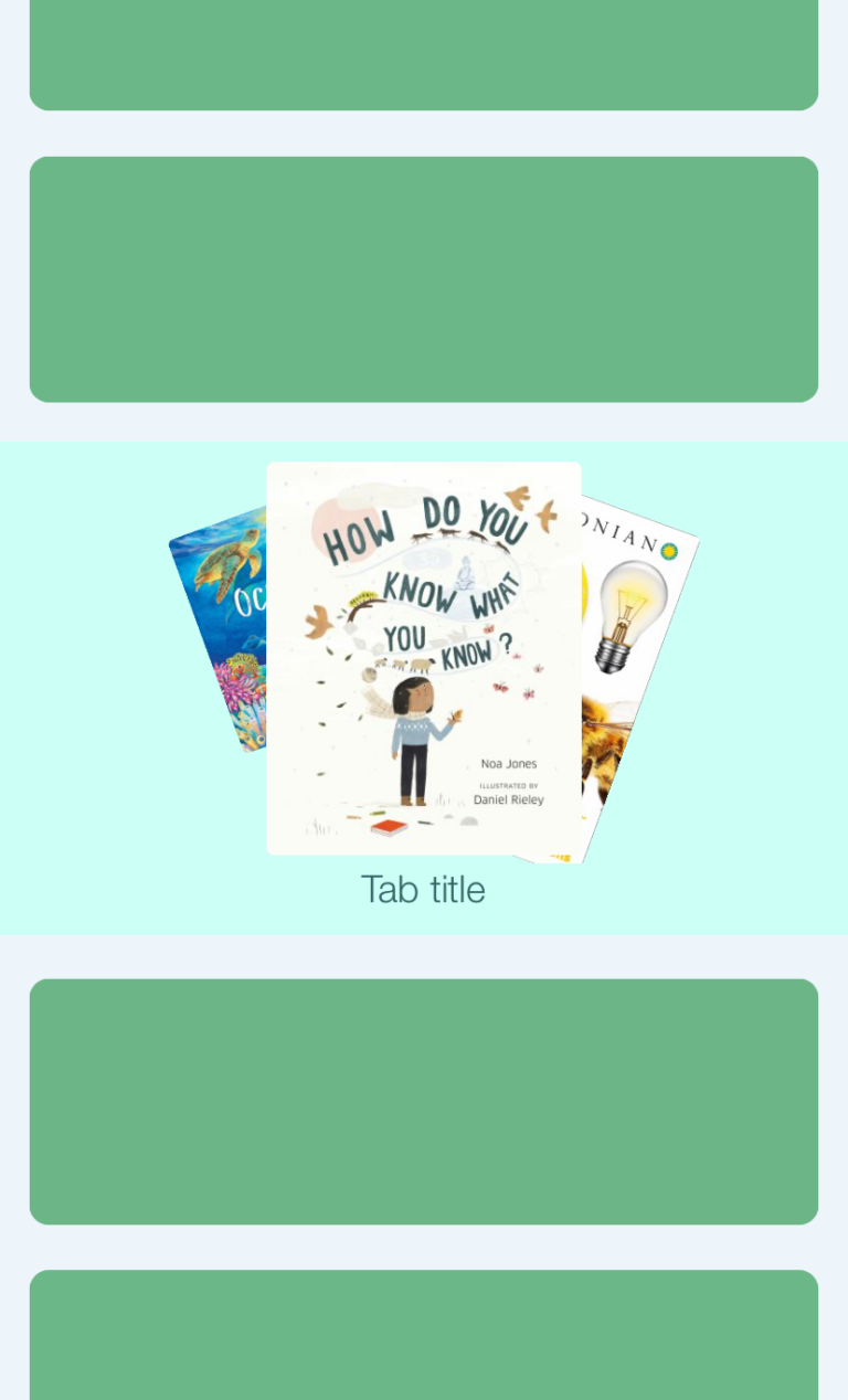 Screenshot of a book list carousel in an app mockup.