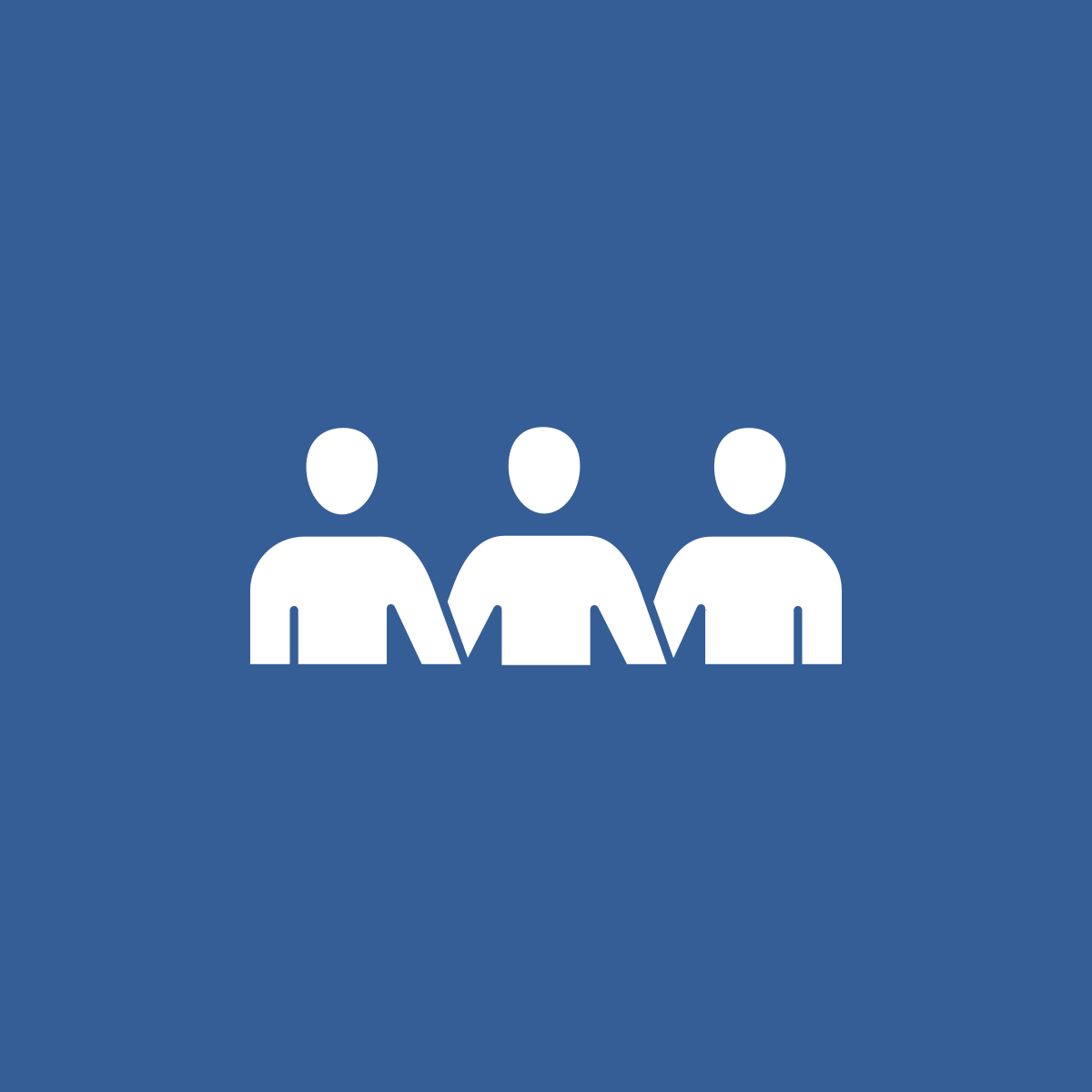 icon of three people, shoulder to shoulder