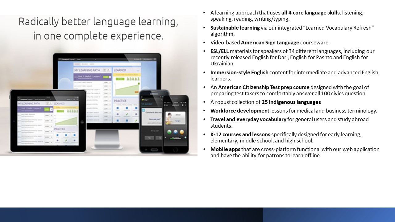 Transparent Language Online information sheet