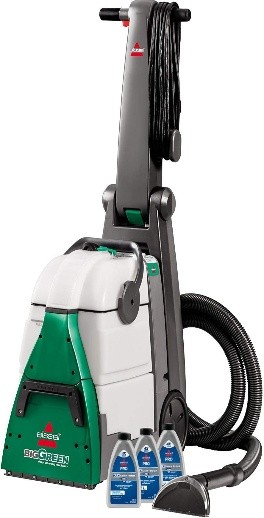 white & green Bissel carpet cleaner with accessories