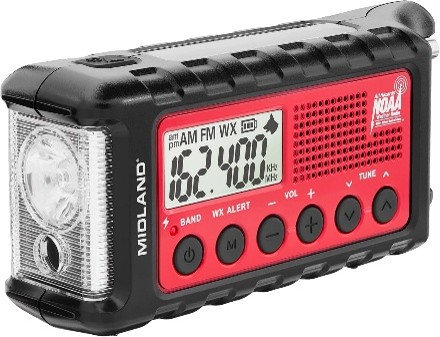 Red and black emergency radio