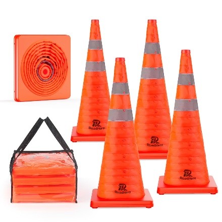 Collapsible orange traffic safety cones cones