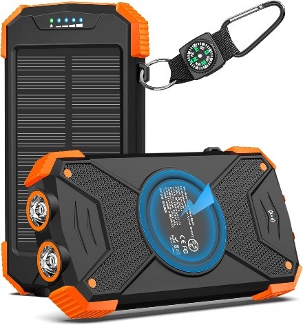 orange and black solar power bank